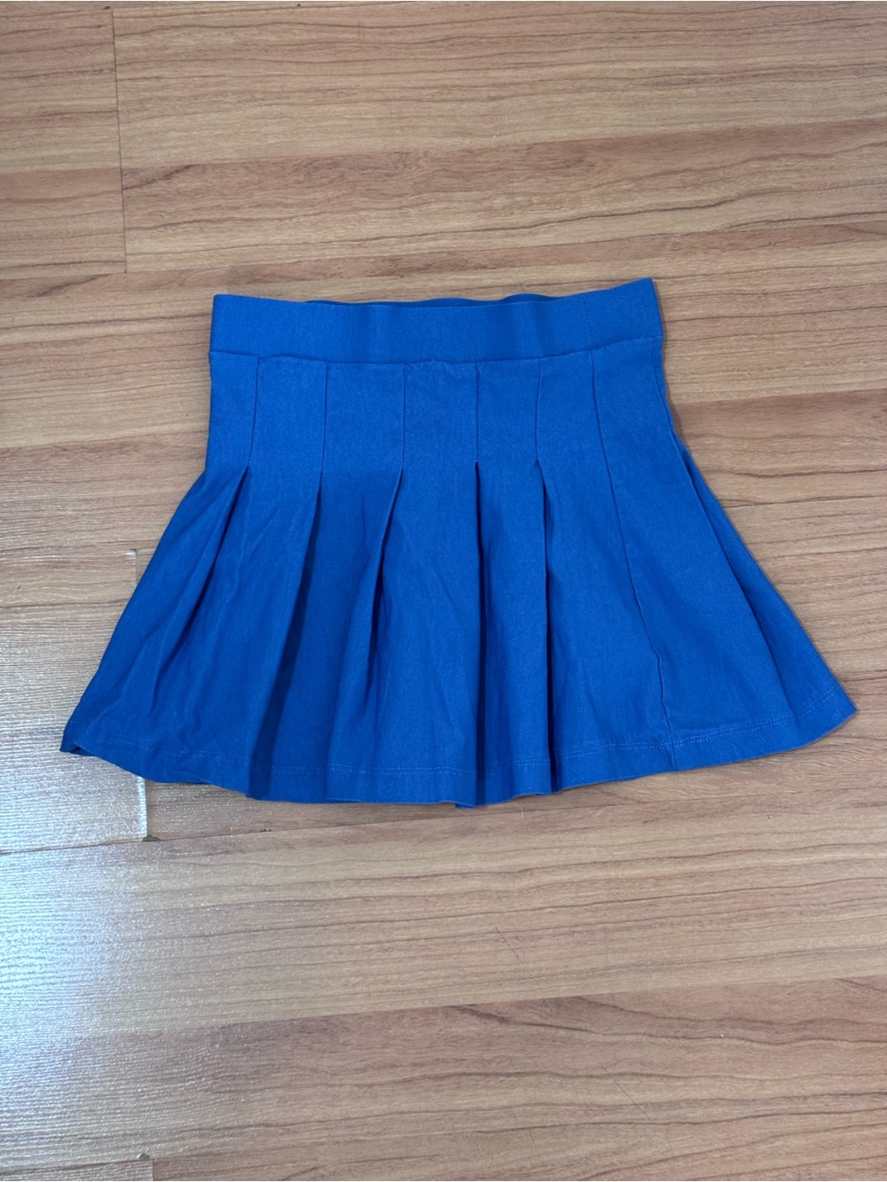 Blue Pleated Mini Skirt Size Small Love 83